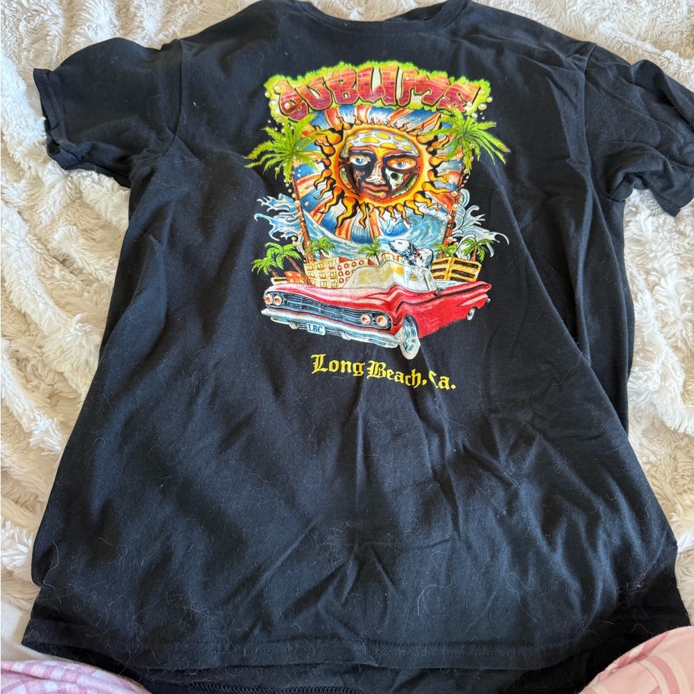 Black and Red Short Sleeve Tee with Vibrant Graphic